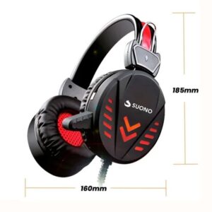 AURICULAR SUONO GAMER E-SPORT RGB CON LUZ, PUERTO USB , 2 FICHAS