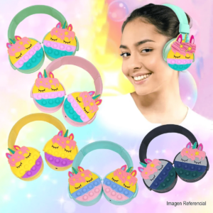 AURICULAR VINCHA BLUETOOTH  CON OREJITAS POPIT UNICORNIO