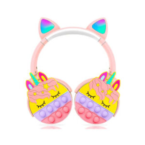 AURICULAR VINCHA BLUETOOTH  CON OREJITAS POPIT UNICORNIO