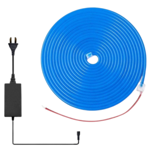 TIRA LED NEON 12V CON FUENTE 5 METROS AZUL