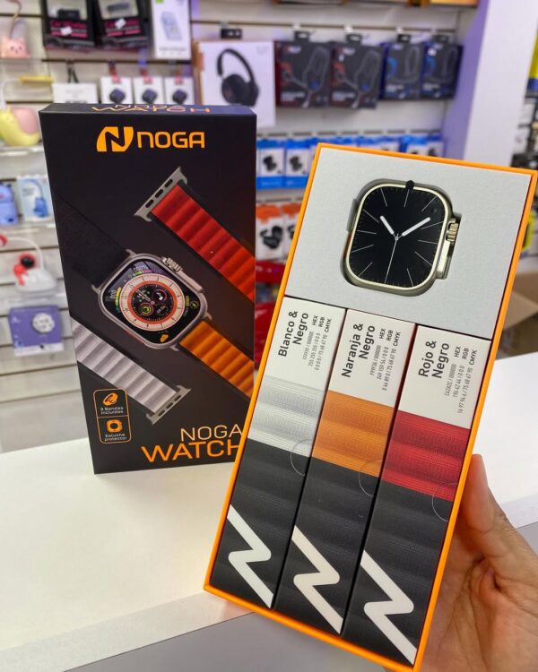 SMARTWATCH NOGA + 3 MALLAS + TEMPLADO + FUNDA